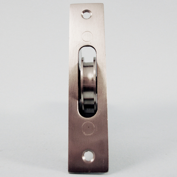 THD271/SS • Satin Stainless • Square • Sash Pulley With Steel Body and 44mm [1¾] Brass Ball Bearing Pulley